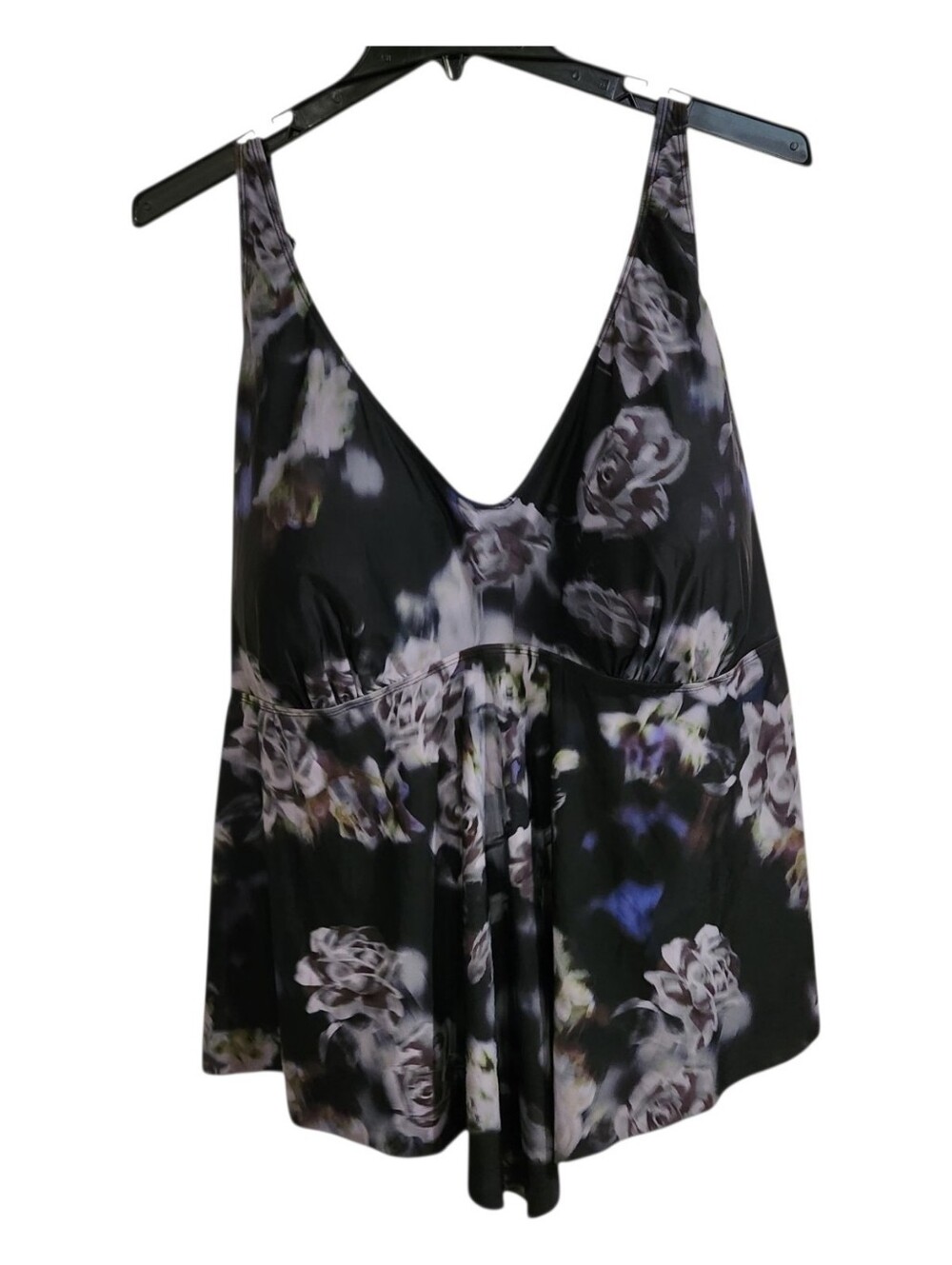 Torrid Plus Size Wireless Tankini Swim Top Sz 5X Moody Floral Whimsigoth Witchy